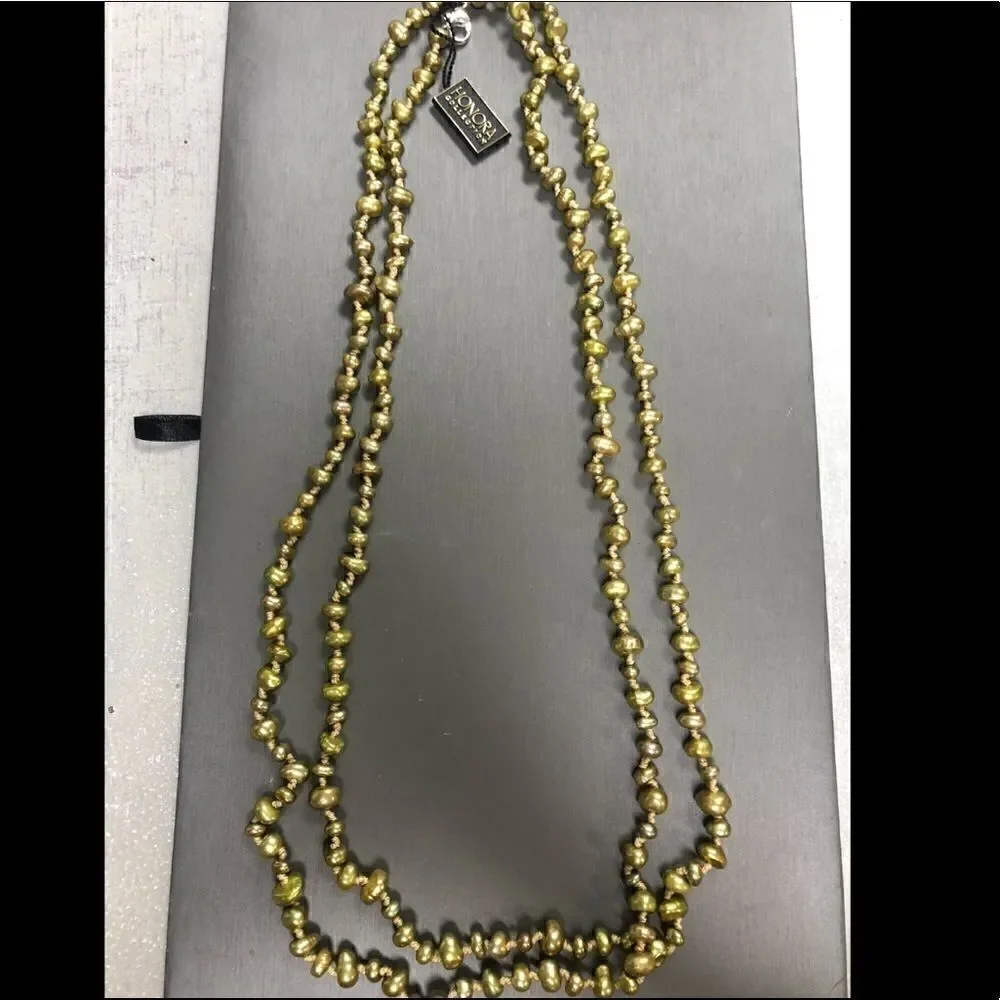 Honora Green Fresh Water Pearl Necklace  925 Ster